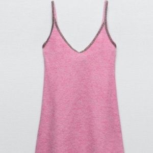 ZARA pink textured mini dress
